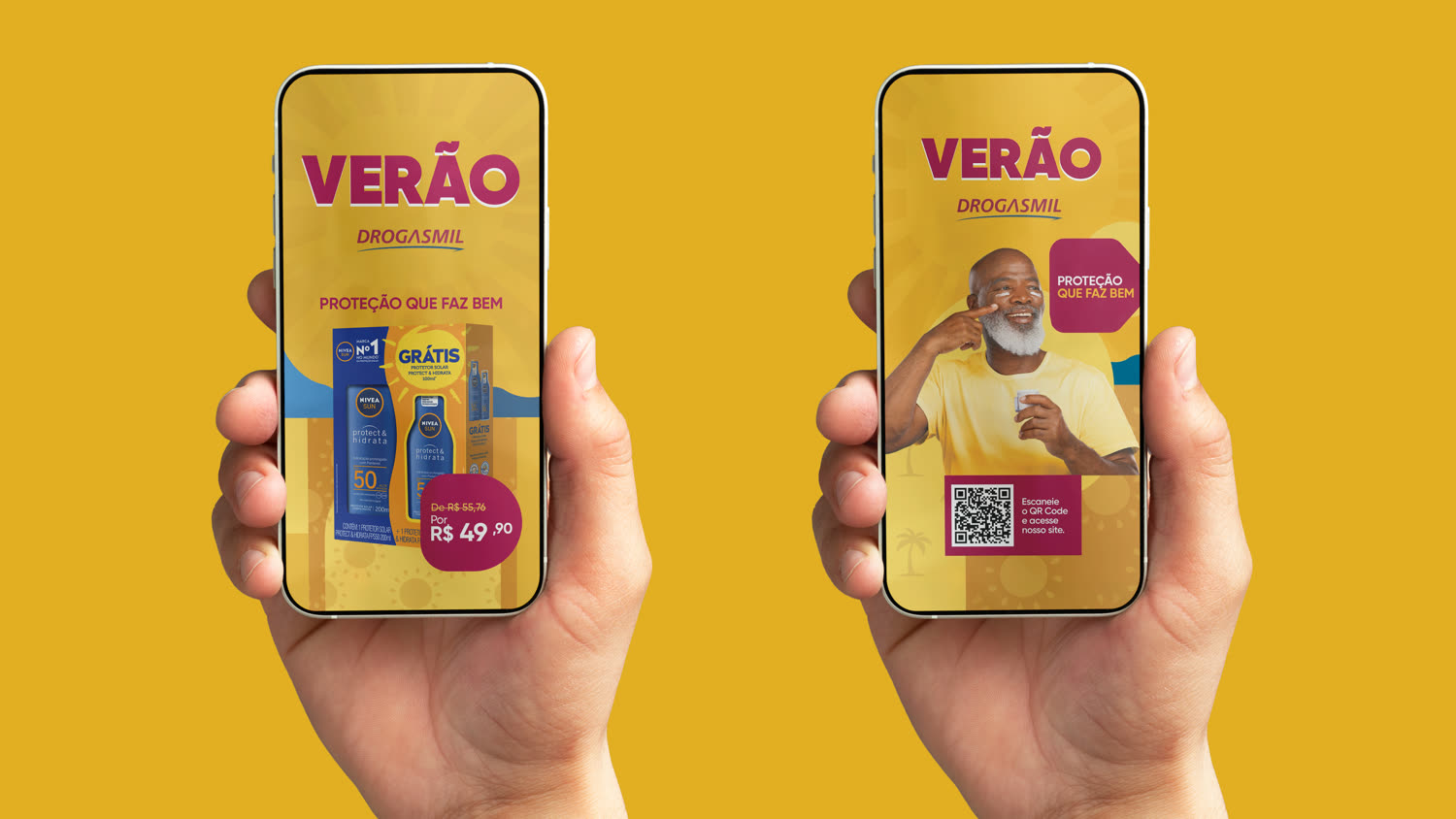 A campanha nos celulares — Verão Drogasmil